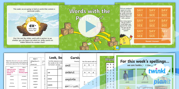 Planit Spelling Year 4 Term 3a W4 Adding The Prefix Ex Spelling Pack 0919