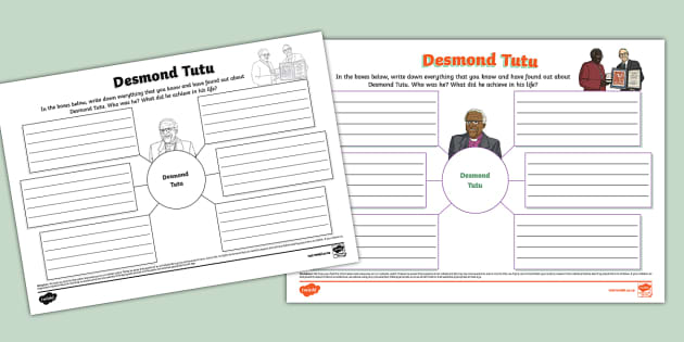 Desmond Tutu Mind Map (teacher Made) - Twinkl