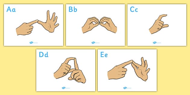 Sign Language Hand Signals - Alphabet - Auslan - Inclusion