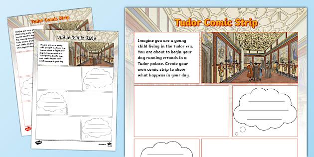 Tudor Finish the Comic Strip Worksheet Twinkl