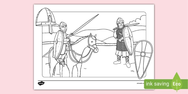 Normans Colouring Page, Normans, Battle of Hastings - Twinkl