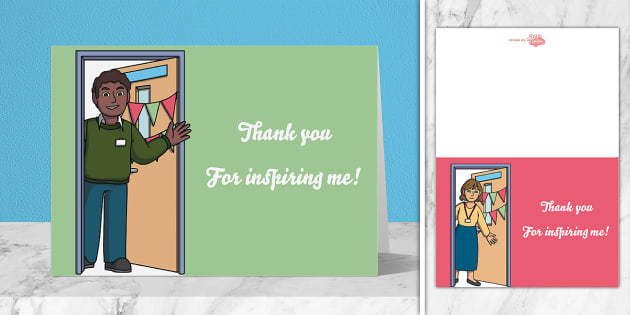 Thank You For Inspiring Me Teacher Cards | Twinkl Party