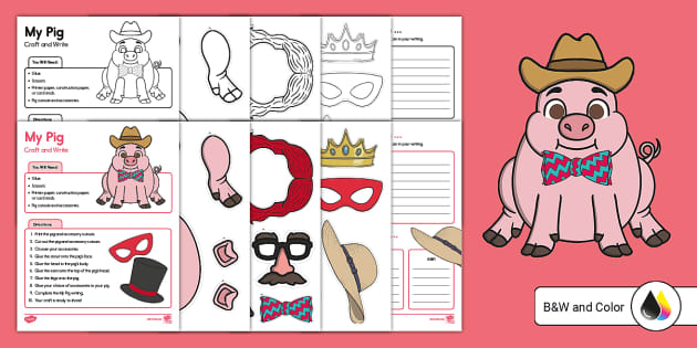 My Pig Craft and Write -ig Word Family Activity - Twinkl