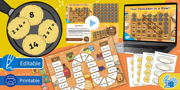 Editable Maths Board Games Pack for Pancake Day Activities