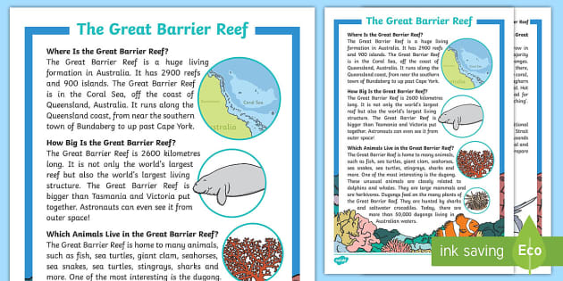 Great Barrier Reef Fact File (teacher made) - Twinkl