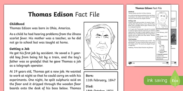 biography of thomas edison summary