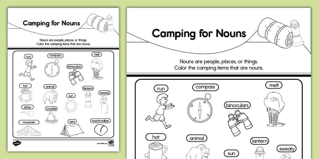 First Grade Camping For Nouns Activity Teacher Made