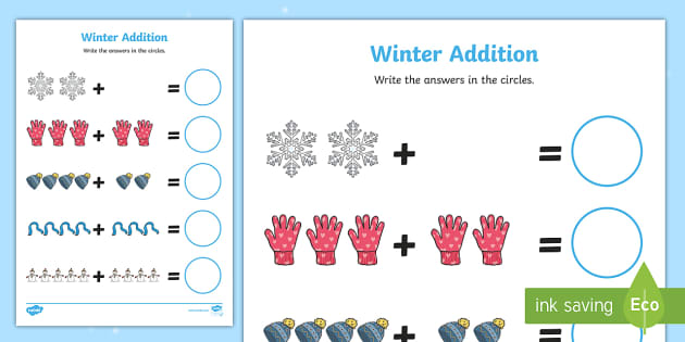 Winter Counting Worksheet (teacher made) - Twinkl