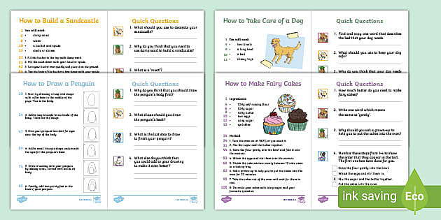 KS1 60-Second Reads: Instructional Texts Activity Pack