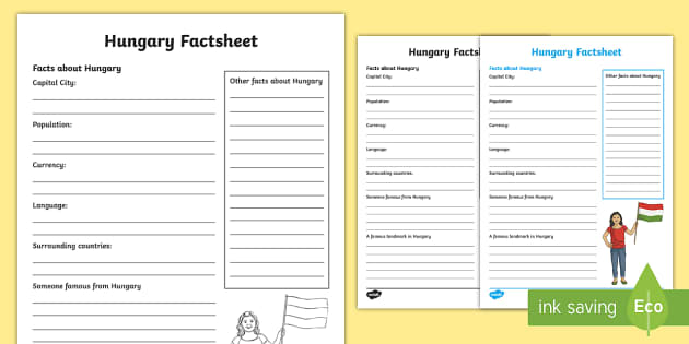 Hungary Factsheet Writing Template (teacher made) - Twinkl