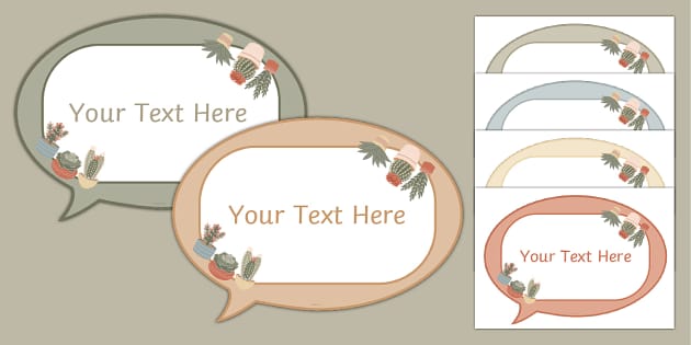 Succulents Themed Editable Speech Bubble Display - Twinkl