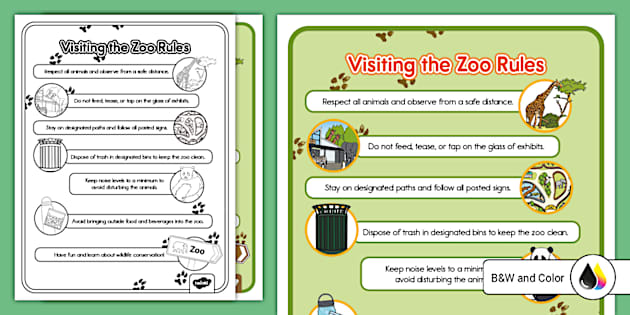 Visiting the Zoo Rules Poster (Hecho por educadores)