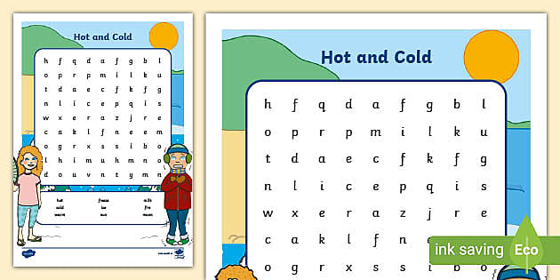 Heat: Hot and Cold Word Search (teacher made) - Twinkl