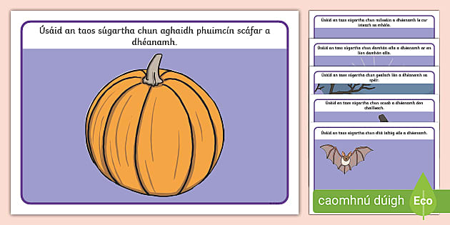 Halloween Aistear Playdough Mats Gaeilge - Twinkl