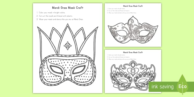 Printable Mardi Gras Mask Template!