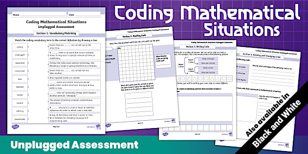 Evaluation Form Math Coding Mathematical Situations Unplugged Assessment