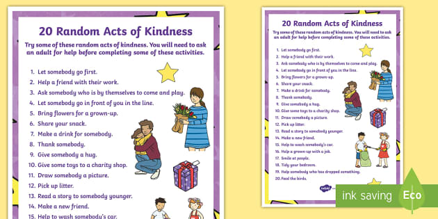 Random Acts of Kindness Poster - World Kindness Day - KS1