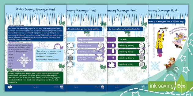 Winter Sensory Scavenger Hunt Teacher Made Twinkl