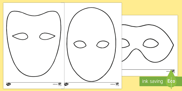 mask template printable Doodle Draft Masks Worksheet - Art Therapy Mask Activity