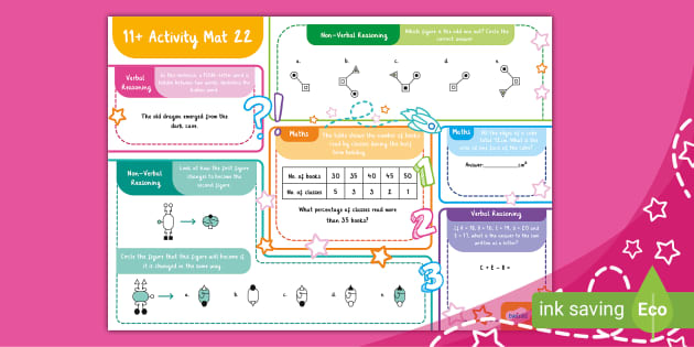 11+ Activity Mat 22 (teacher made) - Twinkl