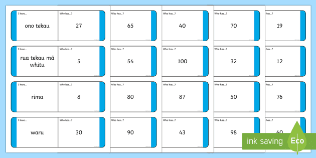 Numbers 1 100 Te Reo Maori Translation Loop Cards Twinkl