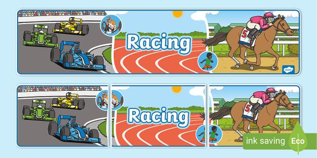 Racing Display Banner (teacher made) - Twinkl