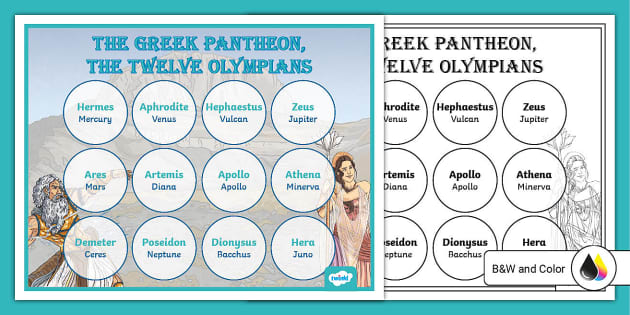 greek gods and goddesses symbols chart