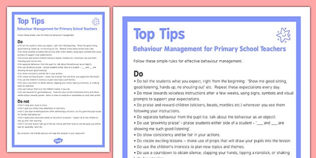 Behaviour Management Strategies- Primary Resources - Twinkl