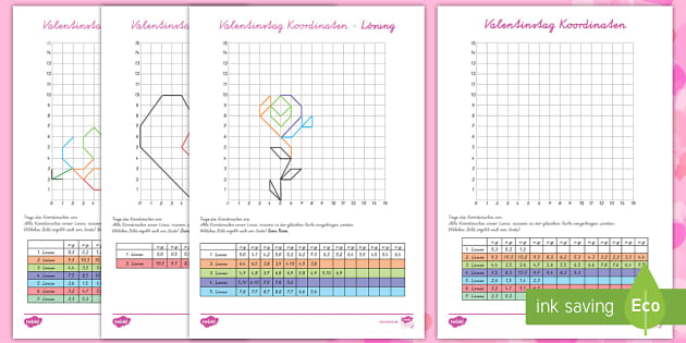 Valentinstag Koordinaten Eintragen Arbeitsblatter