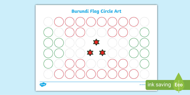 FREE! - Free Burundi Flag Circle Art Worksheet for Kids: Daub now!