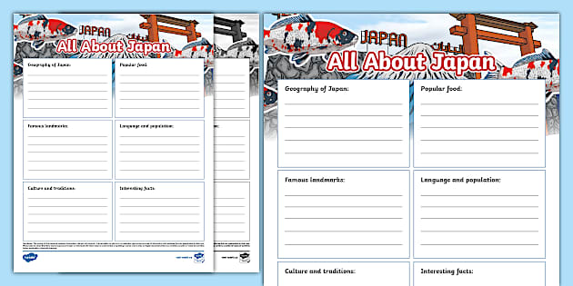 All About Japan Fact File Template (Teacher-Made) - Twinkl