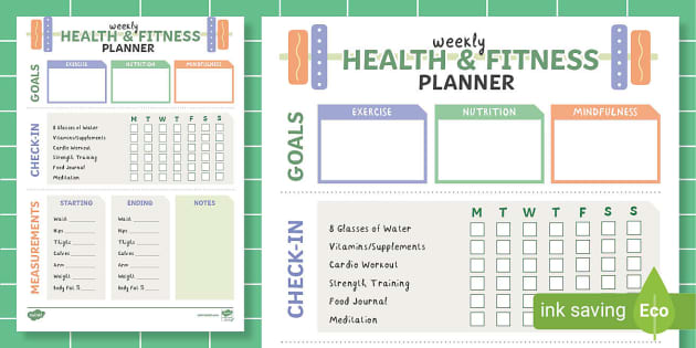 Weekly Health and Fitness Planner