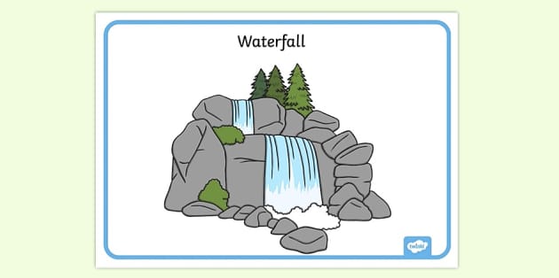 How to Draw a Waterfall - Easy Drawing Tutorial For Kids