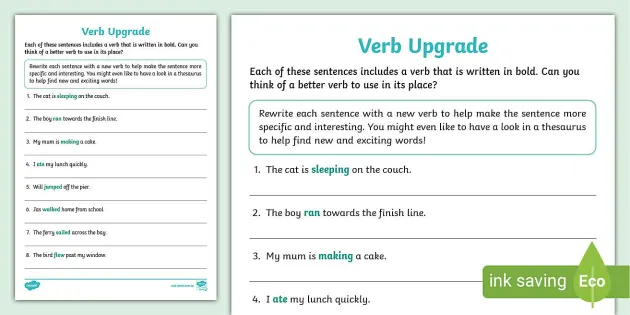 Using precise language worksheet
