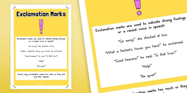 Exclamation Marks Punctuation Poster (teacher made) - Twinkl