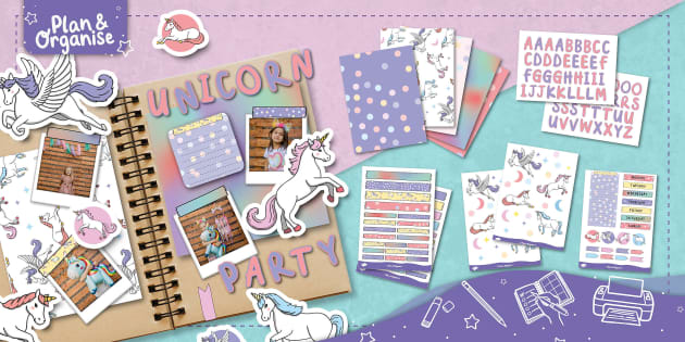 Unicorn  Printable Scrapbooking Kit (teacher made) - Twinkl