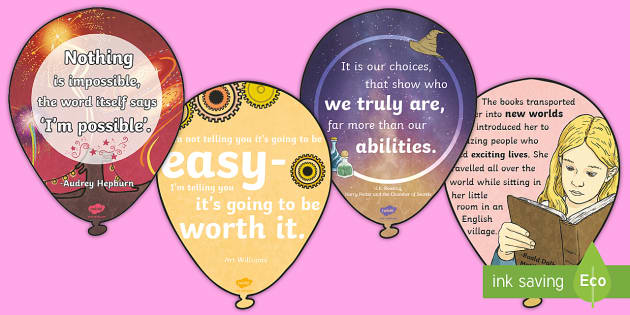 Motivational Balloons Display Pack - motivational, quotes