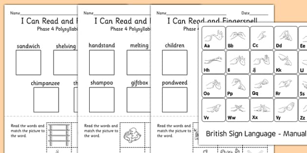 I Can Read and Fingerspell Phase 4 Pack (teacher made)