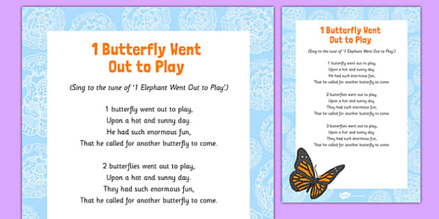 1 Butterfly Went Out to Play Song (Teacher-Made)