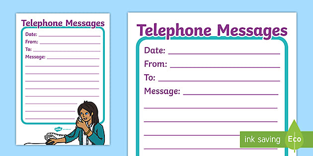 👉 General Telephone Messages Template Teaching Resources