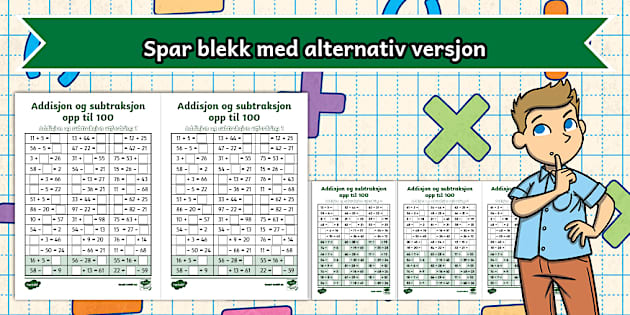 Addisjon og subtraksjon opp til 100