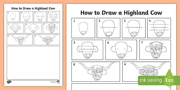 Learn How to Draw a Cow Face (Animal Faces) Step by Step : Drawing Tutorials