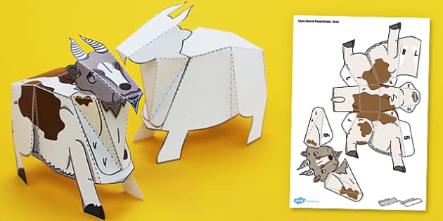 Farm Animal Paper Model Goat (teacher made) - Twinkl
