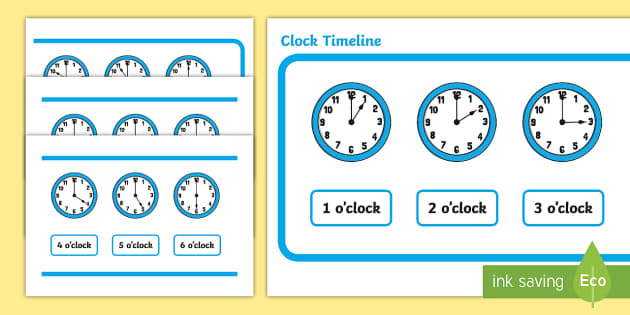 Clock Timeline. Visual Clock Timeline Display Poster - Clock Timeline Display Poster