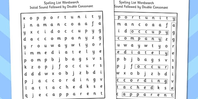 words beginning with double letters word search - Monster Word Search