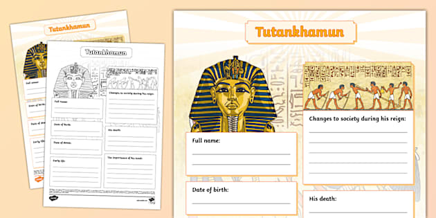 Tutankhamun Facts KS2 - Fact File Template (teacher made)