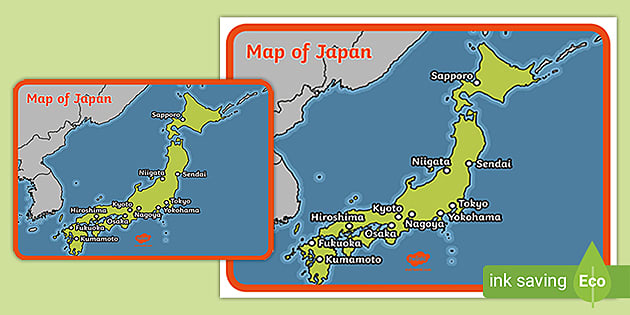 KS1 Map of Japan Display Posters (teacher made) - Twinkl