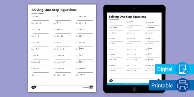 Eighth Grade Solving One-step Equations (Teacher-Made)