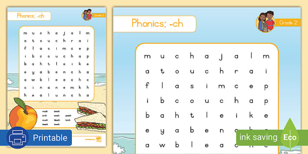 Grade 2 Phonics Ch Wordsearch Teacher Made Twinkl