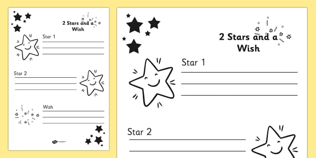 kindergarten senior worksheet for english Stars Wish Sheets Two  and Target a sheets, target targets
